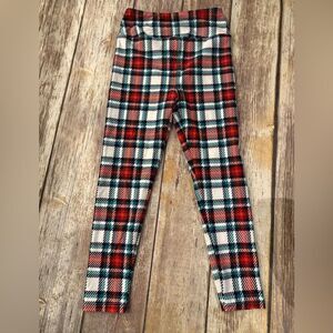 Red and Green Plaid Kids Leggings